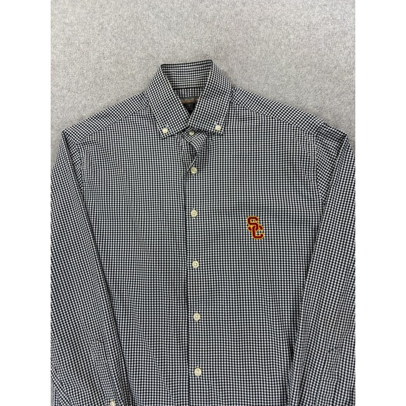 USC Trojans Peter Millar Checked L/S Button Down Campus Shirt (Men's Small) - Picture 2 of 12